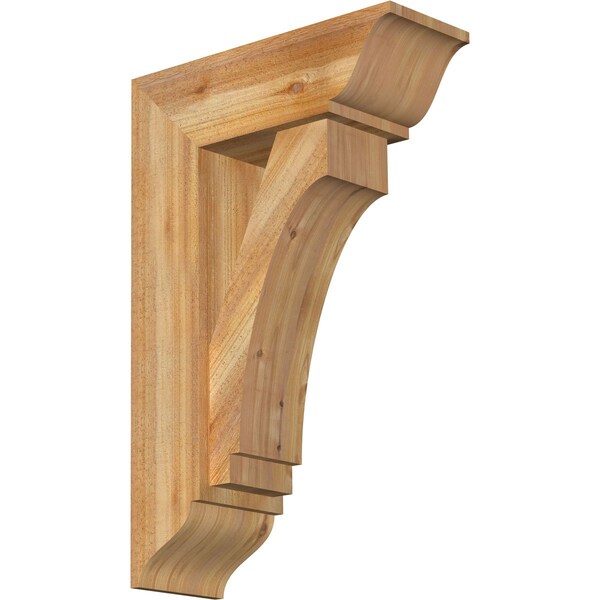 Ekena Millwork Imperial Traditional Rough Sawn Bracket w/ Offset Brace, Western Red Cedar, 8"W x 22"D x 34"H BKT0806X22X34IMP01RWR - main